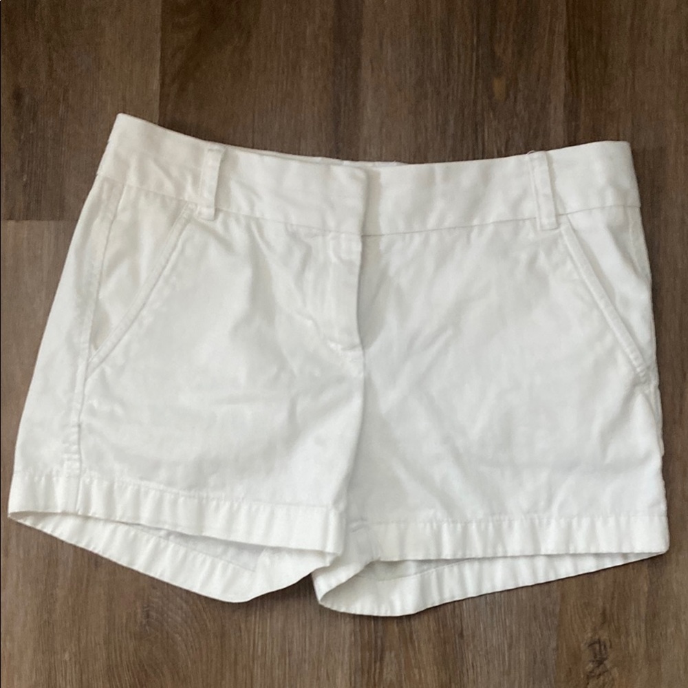J. Crew White Shorts Tailored Lightweight Cotton